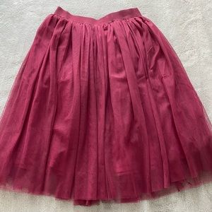 BOOHOO Burgundy Tinsel Skirt Size 4